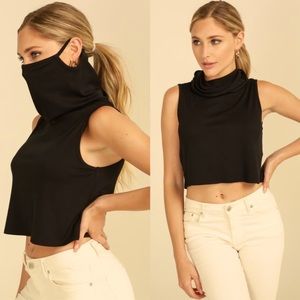 NWT! - Blue Blush | Mask Turtleneck Crop Top